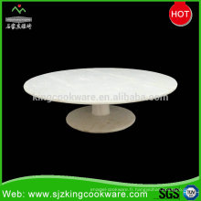 Support blanc utilisé quotidiennement de gâteau de conception traditionnelle de la Chine, plat en pierre de gâteau de fruit en pierre fin